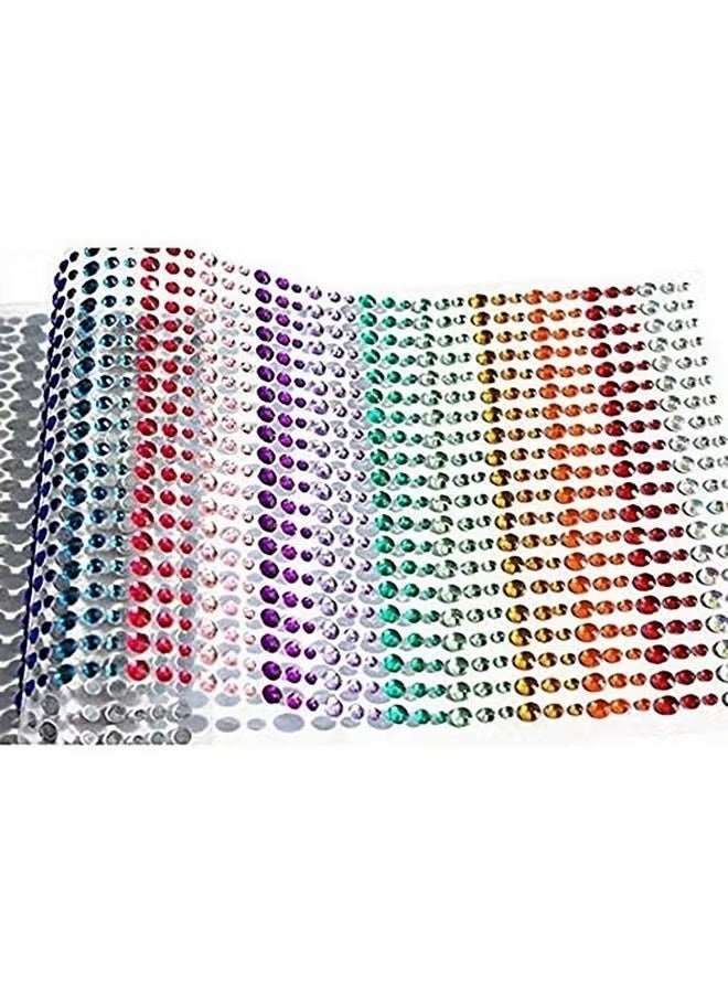 900 Pcs Crystal Rhinestone Stickers 15 Colors Kids DIY Embellishment Self Adhesive Jewels Sticker Colorful Diamond Round Rhinestone Gems Stickers Self Adhesive Jewel Stickers 3mm 4mm 5mm Assorted Colors Arts Crafts Sticker for DIY Face Body Nail Makeup Festival Carnival Scrapbooking Embellishments - Image 2